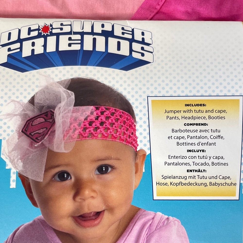 DC Supergirl Baby Costume in Pink Size 6-12 months Halloween Costume  NWT - Picture 2 of 7